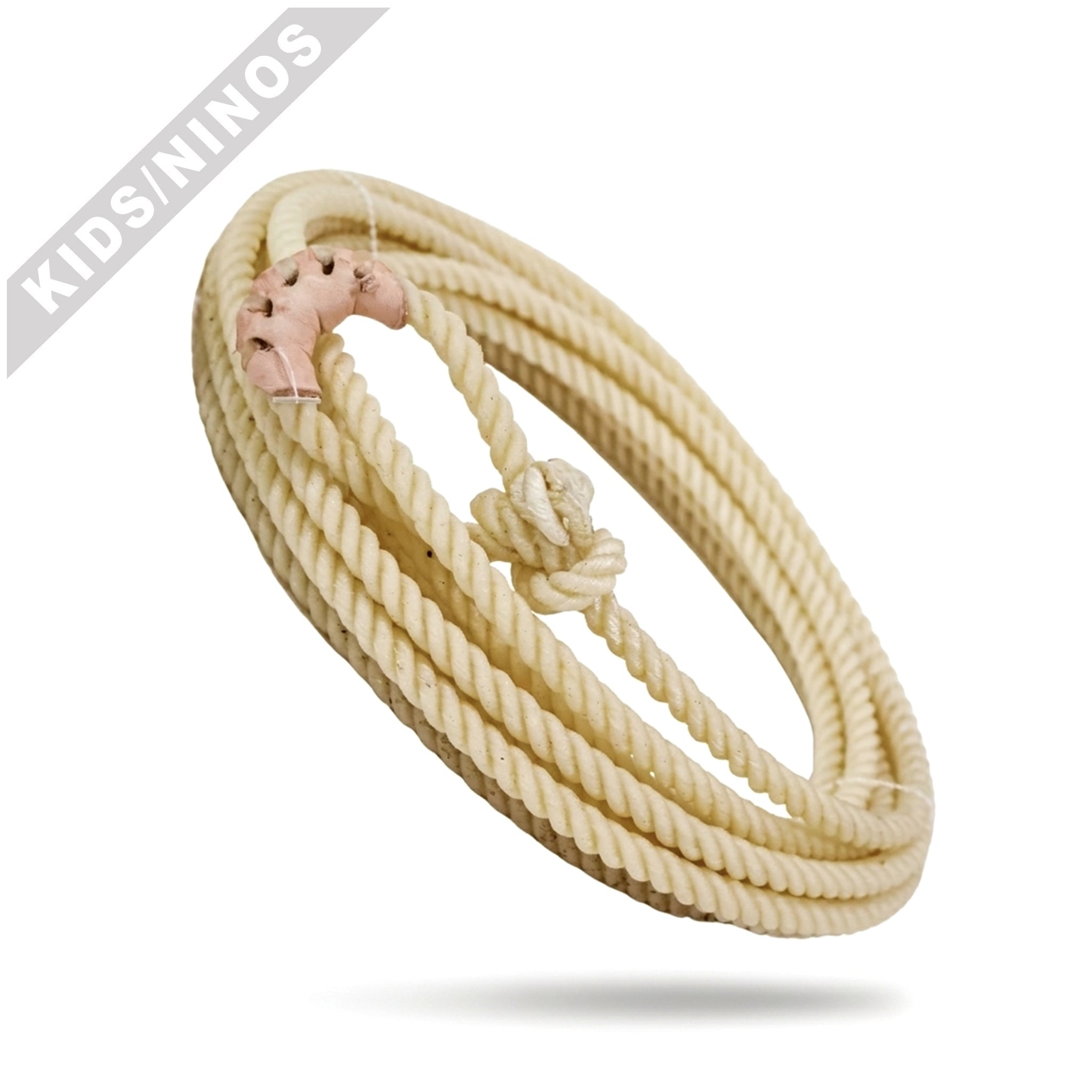 20 Ft Natural Lasso Kids Lariat USA Made Cowboy Rope - M-Royal Saddles