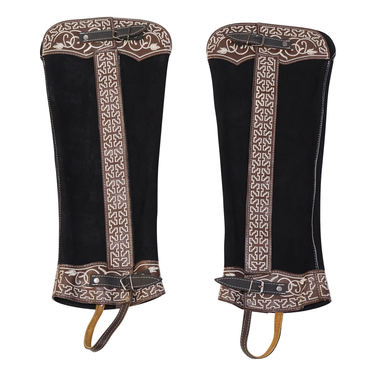 Charro Gamuza Polainas Black Charras Suede - M - Royal Saddles - Charro Polainas/Chaps