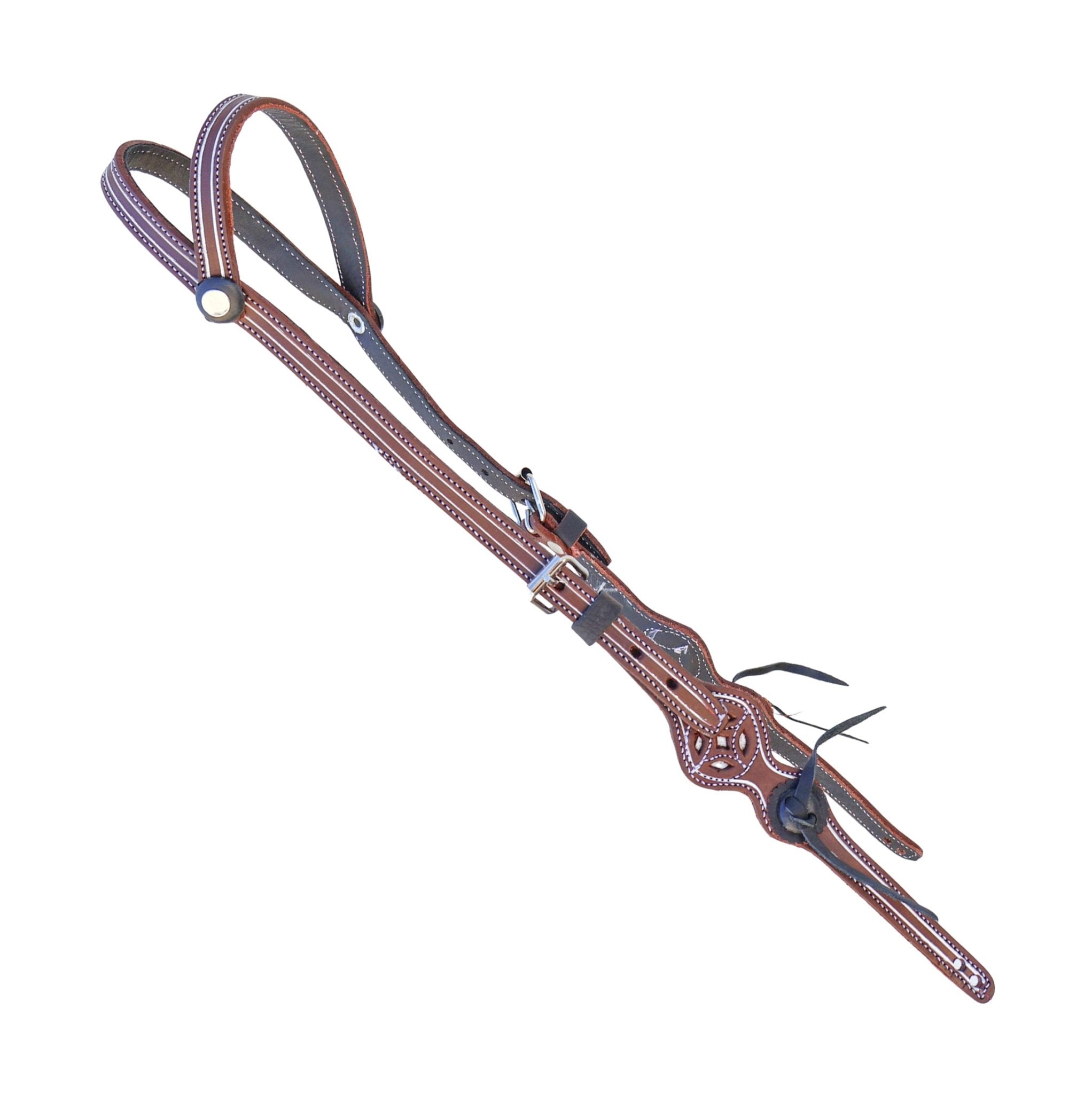 Charro Hand Stitched Cafe Headstall Cabezada