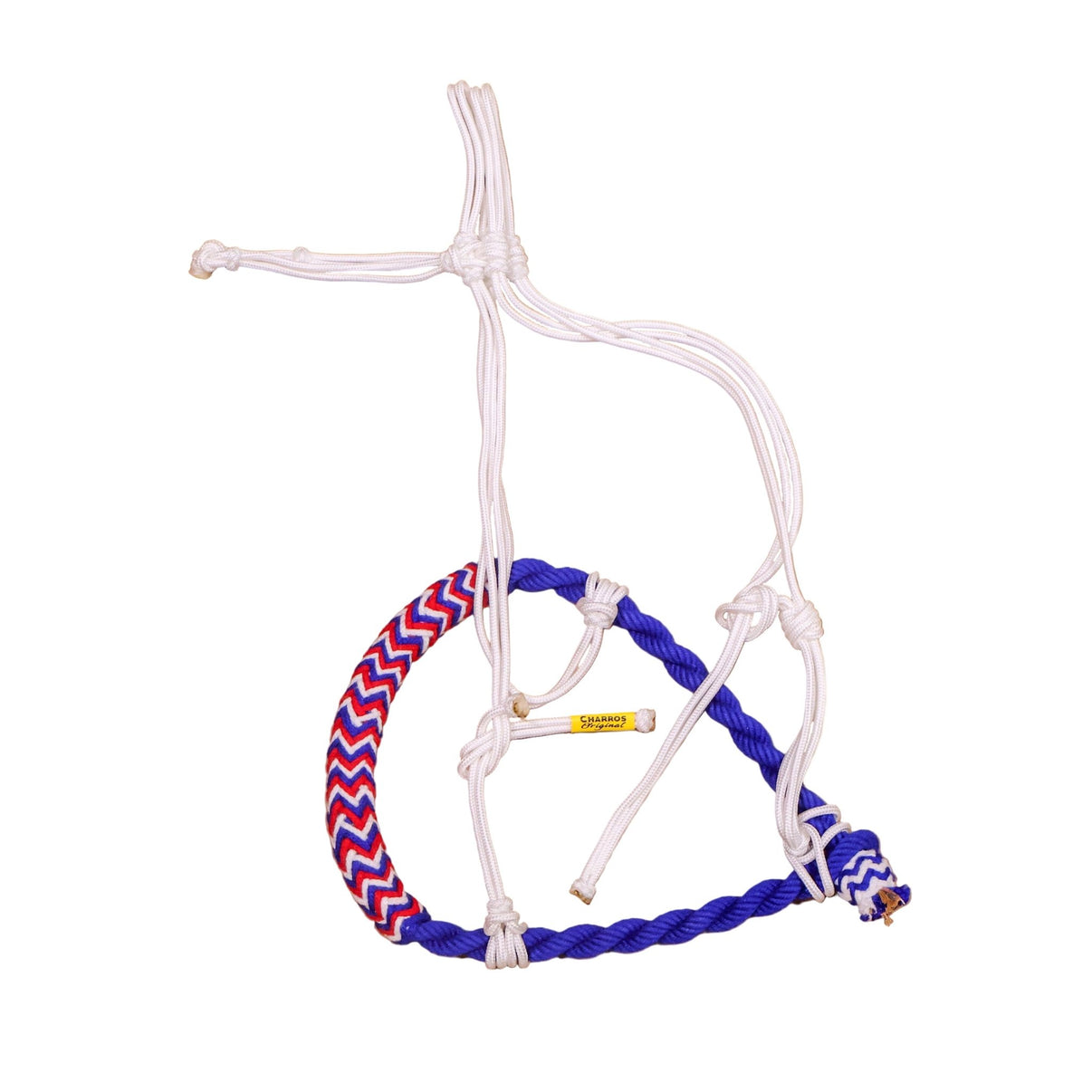 Neon Azul Charro Algodon Horse Cotton Braided Bosal - M - Royal Saddles - Charro Bozal