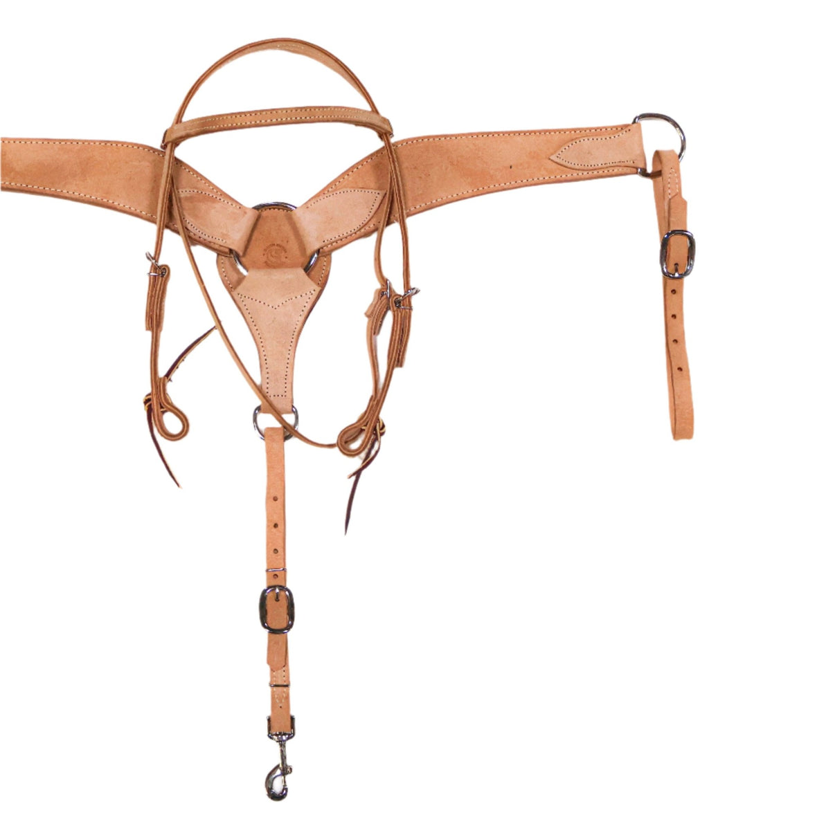 Roughout Leather Breastcollar/ Headstall Set USA Made - M - Royal Saddles - Western Breastcollar