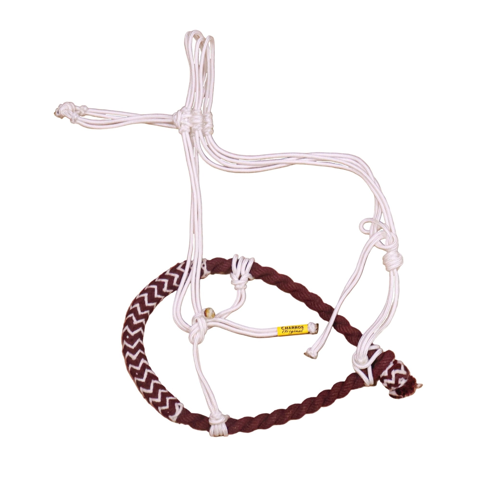 White Bosal Charro Algodon Trenzado Braided Cotton Bosal