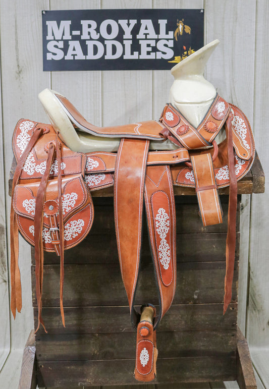 15" Montura Charra Pintada Charro Mexican Horse Saddle