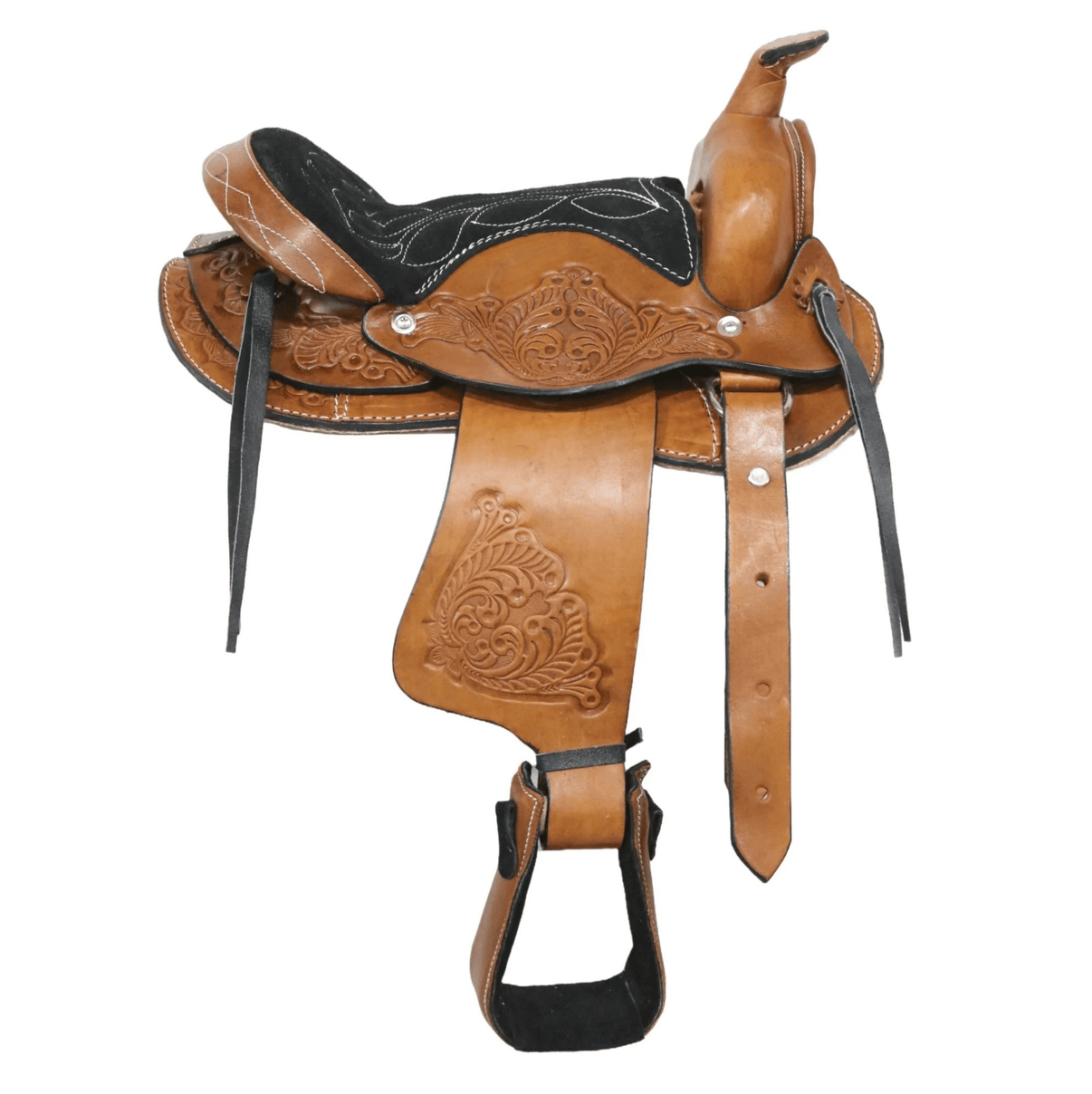 10" Brown Pony Pleasure Western Kids RD Saddle - M - Royal Saddles - Mini/Pony Saddles