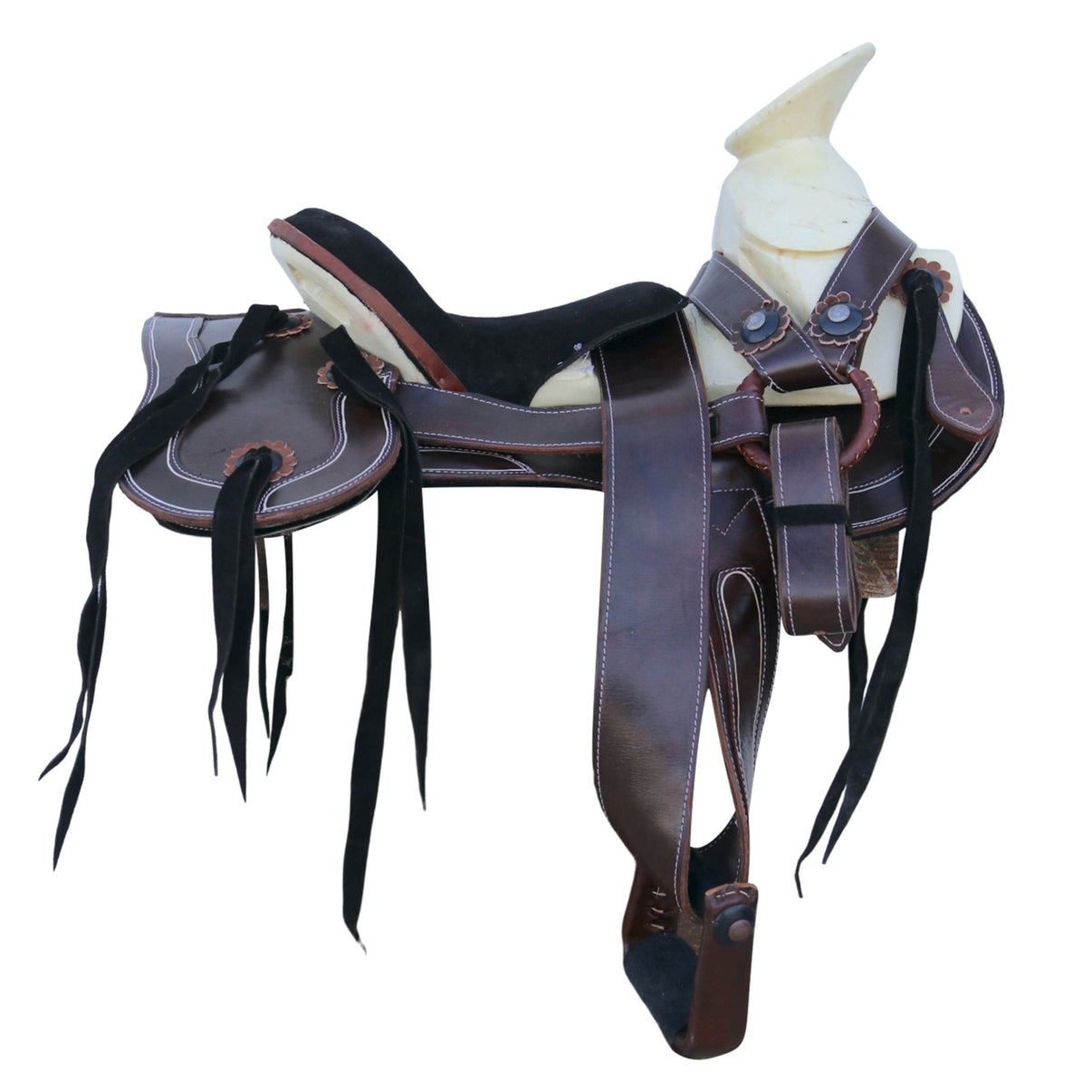 12" Brown Pony Nino Kid Montura Saddle Charro - M - Royal Saddles - Mini/Pony Saddles