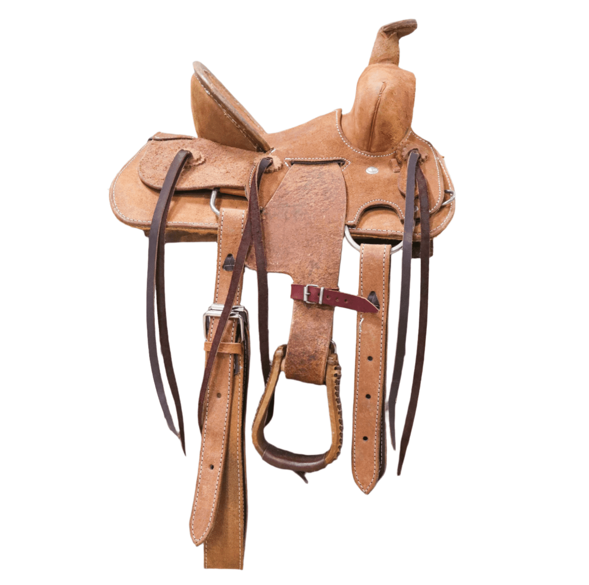 12" Kids Roughout Leather High Back Rodeo Western Saddle - M - Royal Saddles - Mini/Pony Saddles