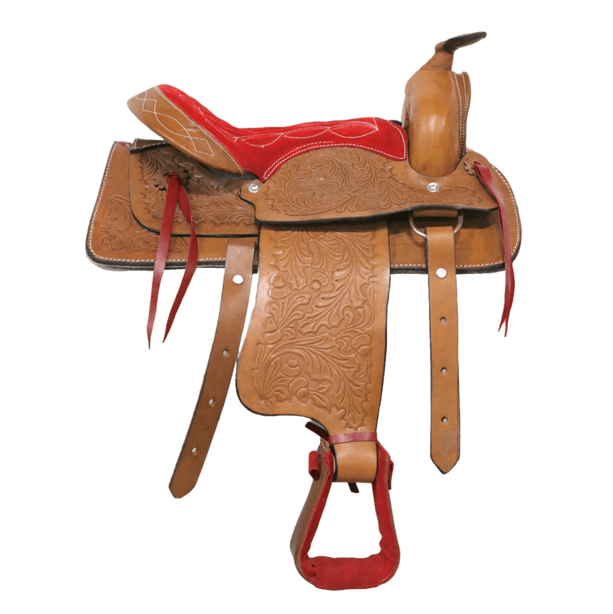 12" Kids Youth Pleasure Western Saddle Leather Mini Pony Youth Saddle II - M - Royal Saddles - Mini/Pony Saddles
