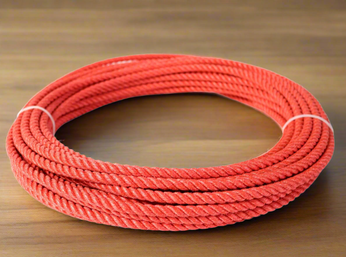 Sago Ropes 125 Ft Red Soga de Plomo 11mm Lead Core Lasso Rope - M-Royal Saddles