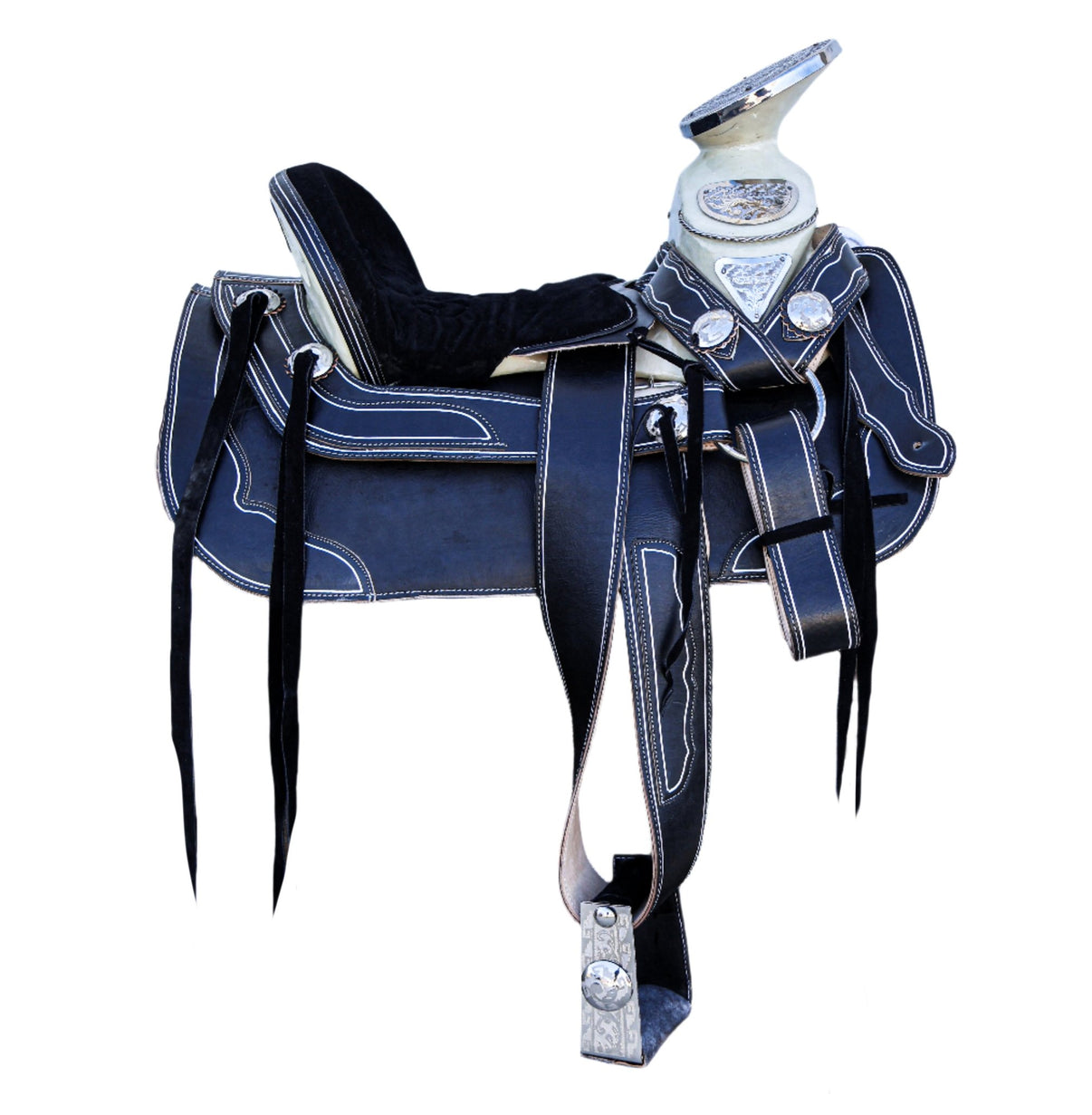 14" Montura Acero Inoxidable Charro Saddle - M - Royal Saddles - Charro Saddles/Monturas