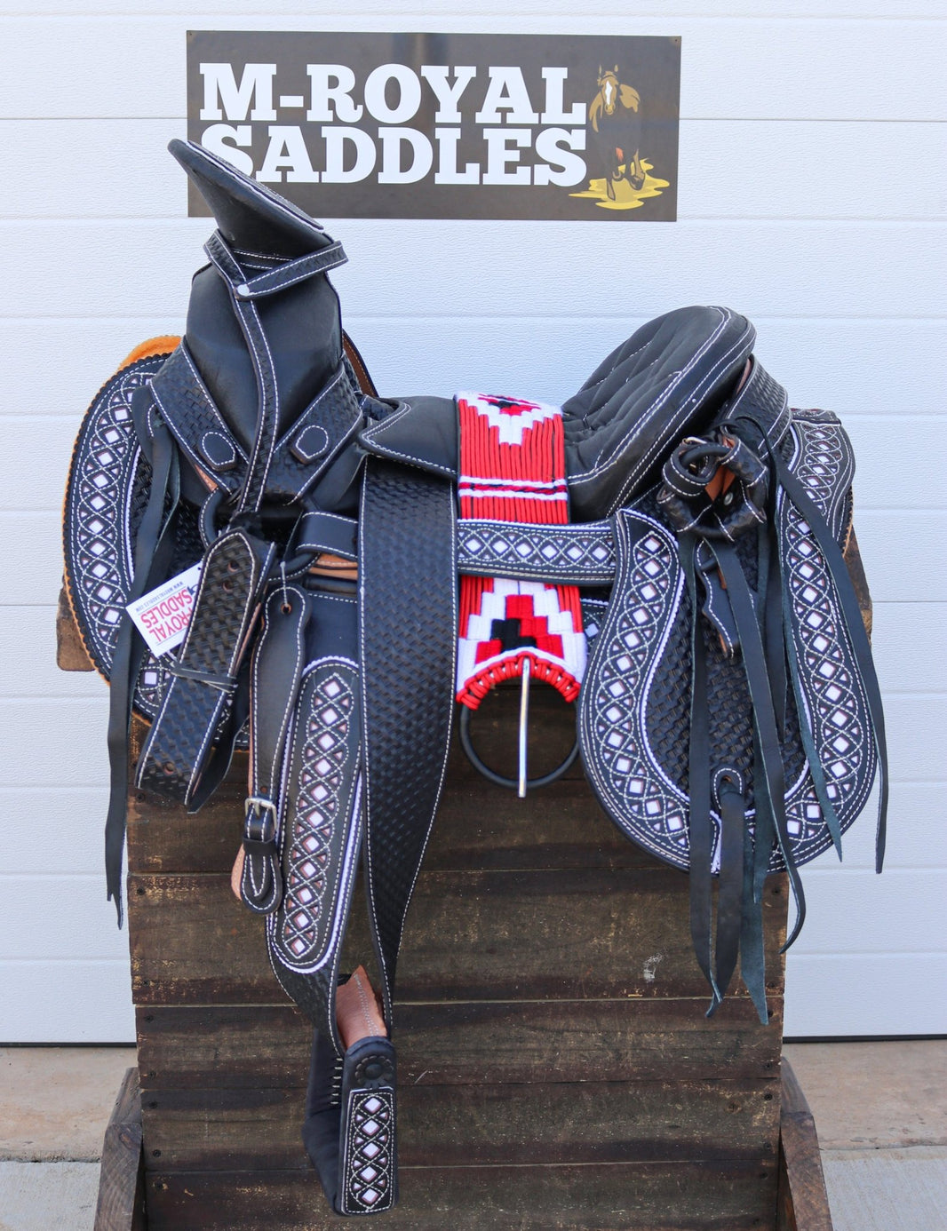 Charro Black Sarape Montura Fino Saddle