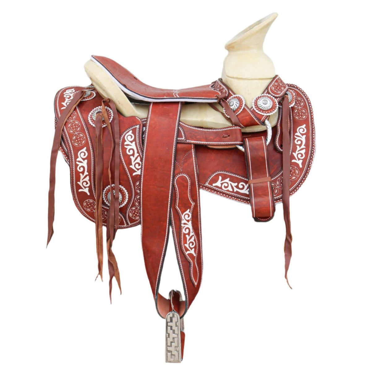 15" Charro Chedron Mexican Montura Saddle Pintada - M - Royal Saddles - Charro Saddles/Monturas