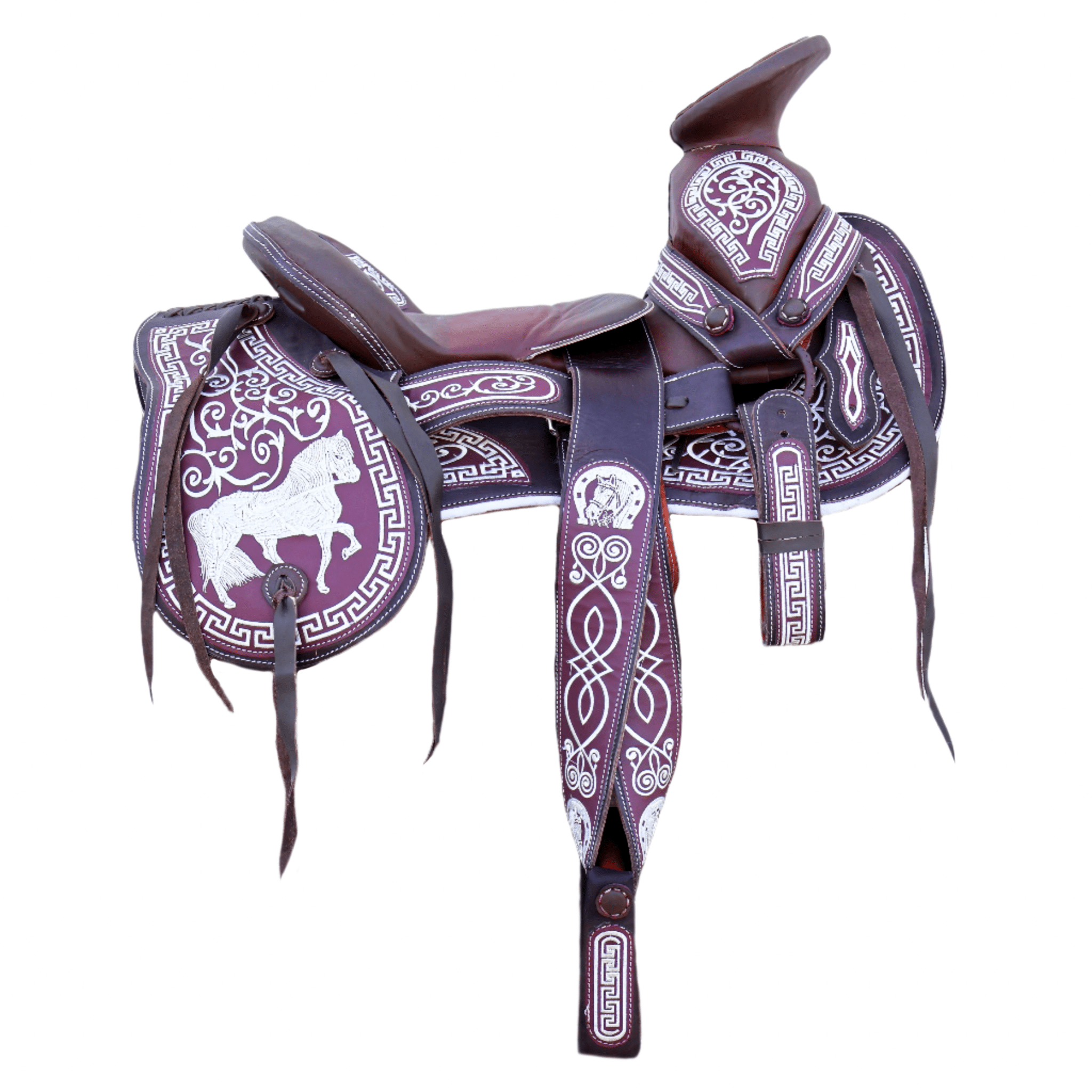 Montura Silla Charra Redonda Fina Herraje Cuerno De Venado | Meses sin