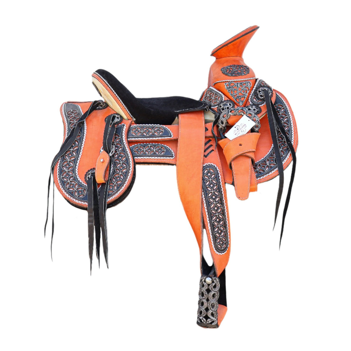 15" Charro Montura Resacada Herrajes Acero Fina - M - Royal Saddles - Charro Saddles/Monturas