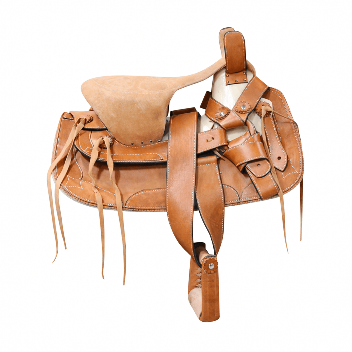 15" Miel Side Saddle Leather Montura Charra Albarda Escaramuza - M - Royal Saddles - Charro Saddles/Monturas