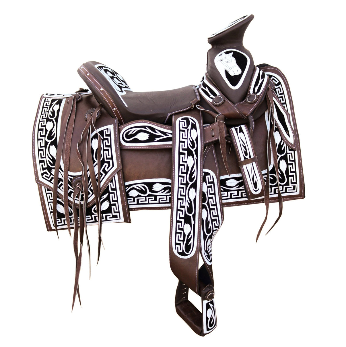 15" Montura Navajeada Charro Silla Charra Horse Saddle - M - Royal Saddles - Charro Saddles/Monturas