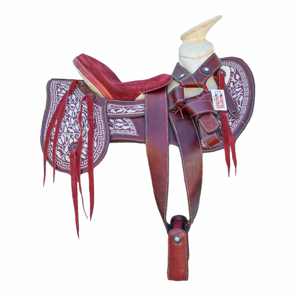 15" Vino Charro Working Montura Saddle - M - Royal Saddles - Charro Saddles/Monturas