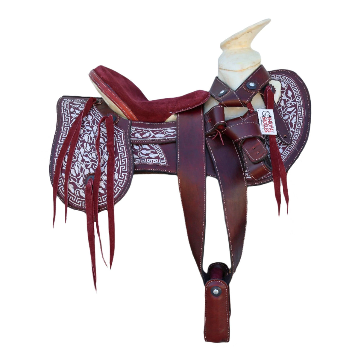 15" Vino Charro Working Montura Saddle - M - Royal Saddles - Charro Saddles/Monturas