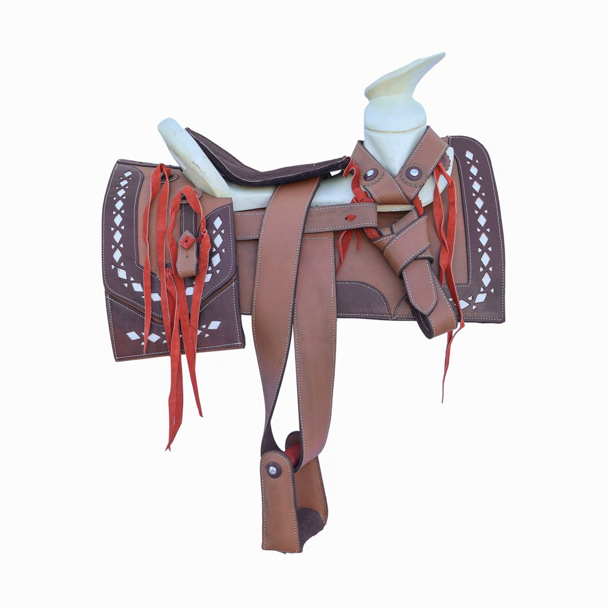 15" Working Coffee Brown Economica Mexican Saddle Montura Trabajo - M - Royal Saddles - Charro Saddles/Monturas