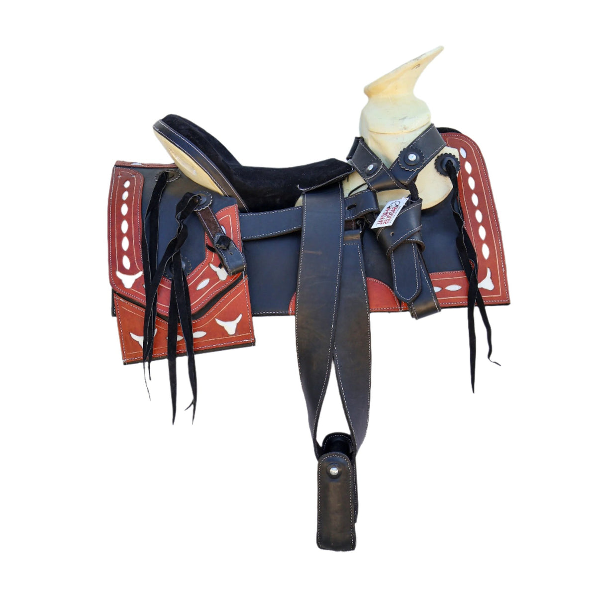15.5" Black Charro Working Economica Saddle Montura Trabajo - M - Royal Saddles - Charro Saddles/Monturas