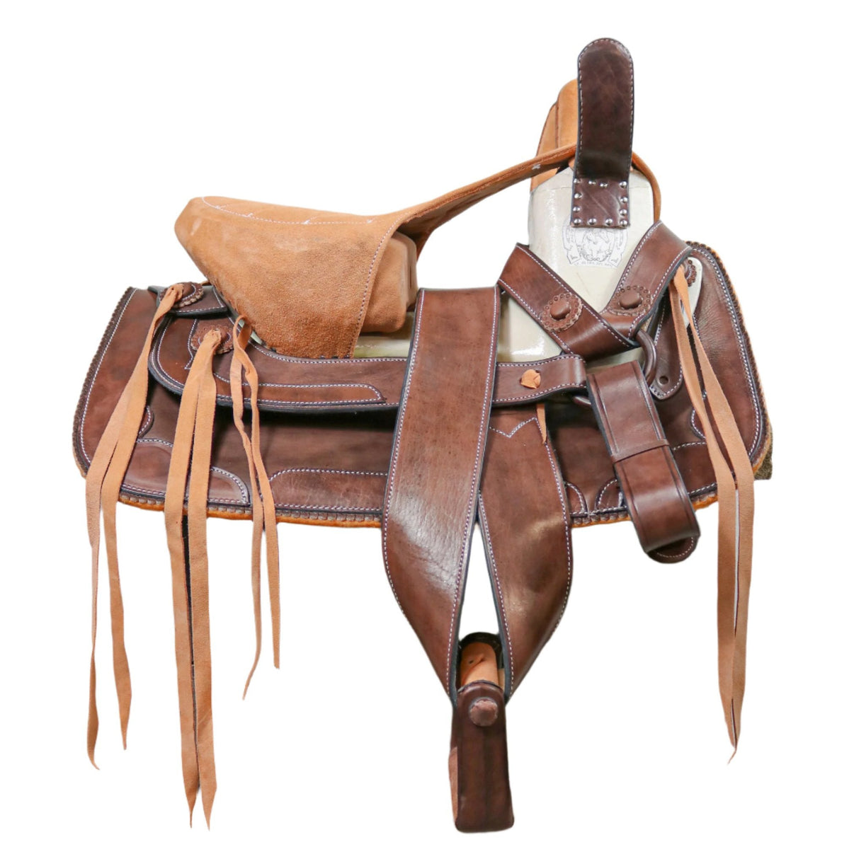 15.5" Brown Montura Charra Albarda Silla Para Escaramuza - M - Royal Saddles - Charro Saddles/Monturas