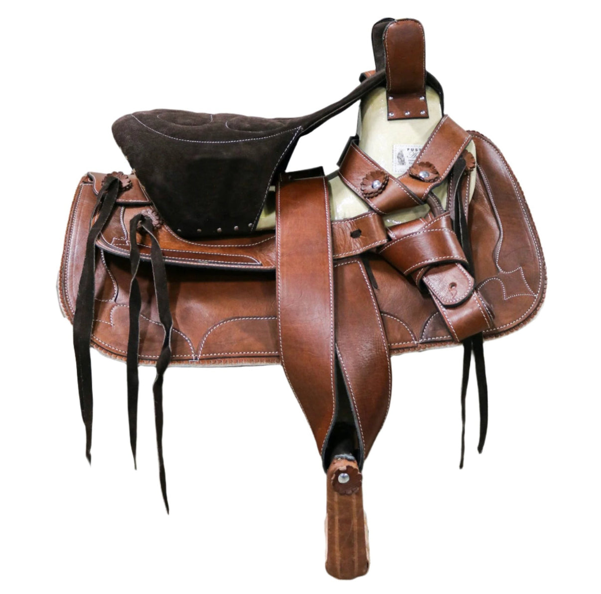 15.5" Chocolate Brown Montura Charra Albarda Escaramuza - M - Royal Saddles - Charro Saddles/Monturas
