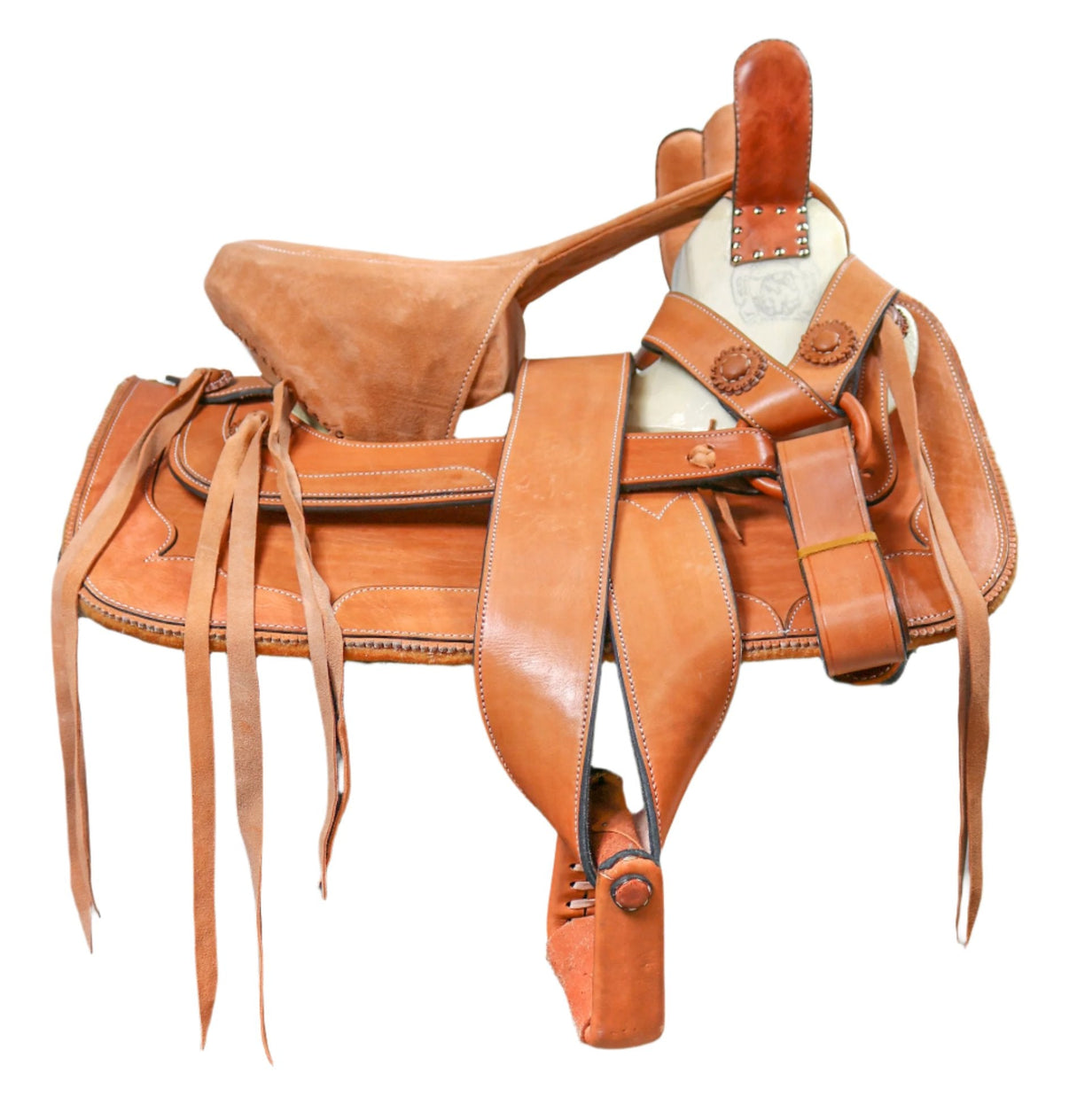 15.5" Miel Montura Charra Albarda Silla Para Escaramuza - M - Royal Saddles - Charro Saddles/Monturas