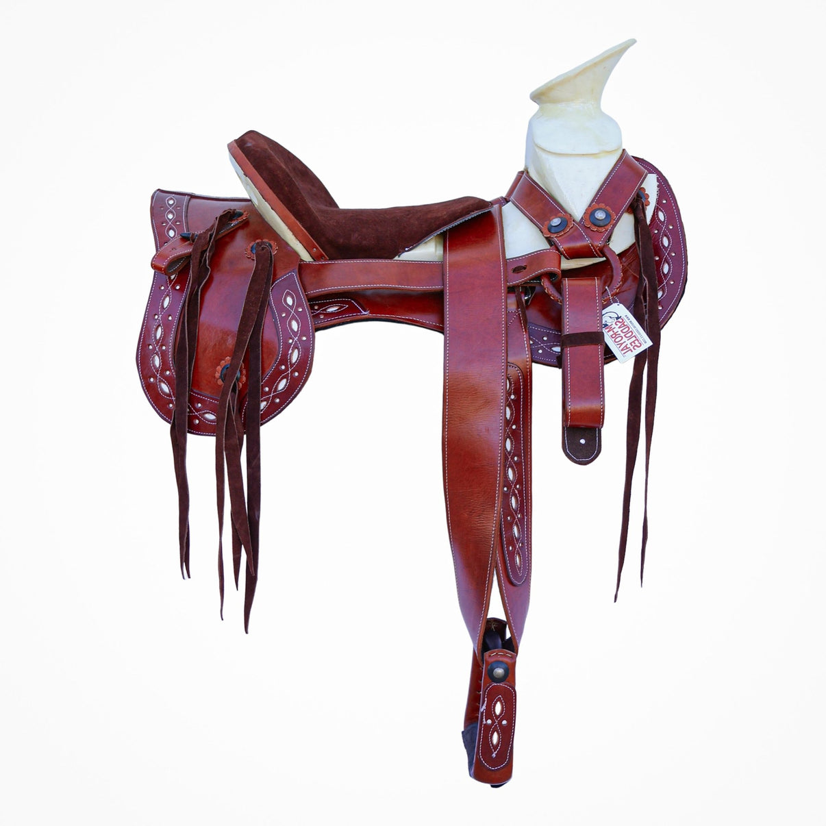 16" Charro Chedron Cola De Pato Cantinas Montura Saddle - M - Royal Saddles - Charro Saddles/Monturas