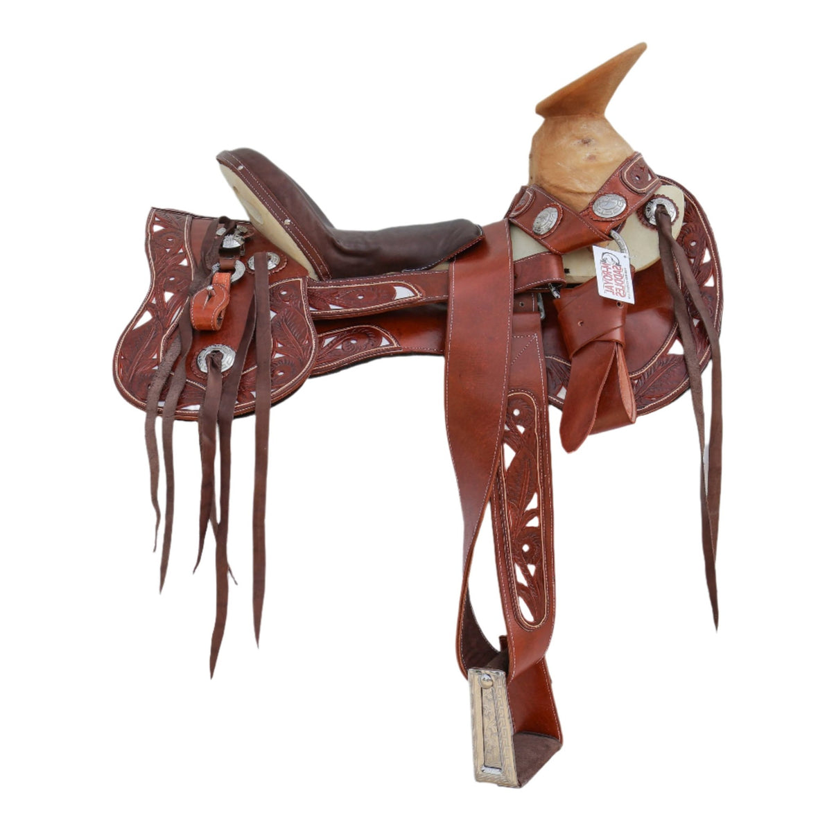 16" Charro Cincelada Acero Horse Zurron Saddle Montura - M - Royal Saddles - Charro Saddles/Monturas