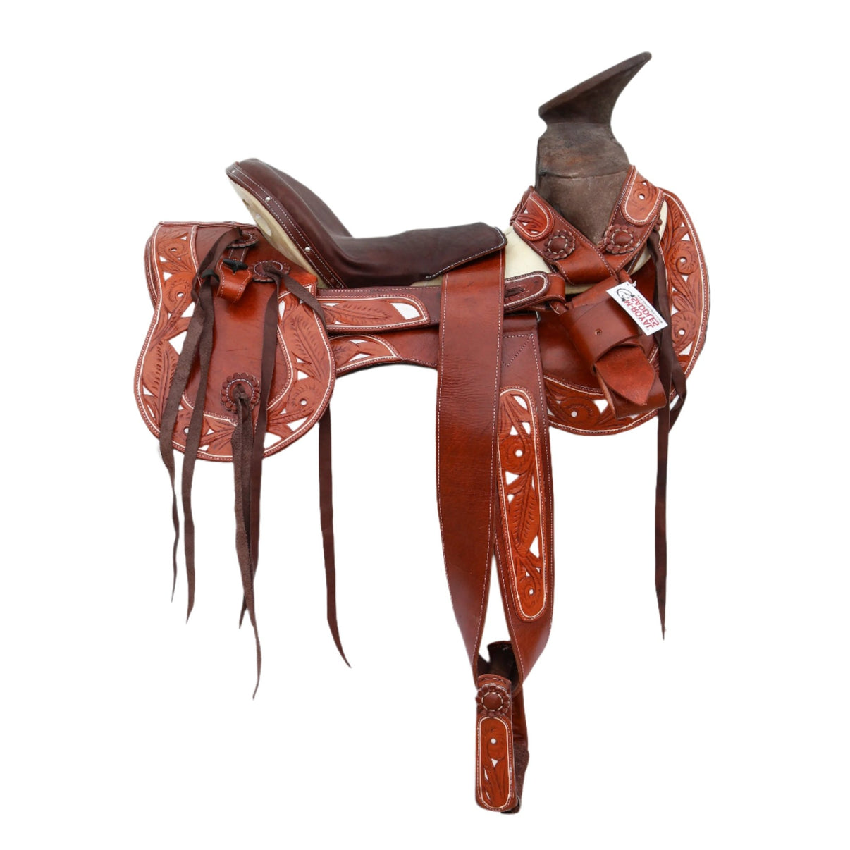 16" Charro Cincelada Horse Saddle Montura Zurron Fuste - M - Royal Saddles - Charro Saddles/Monturas