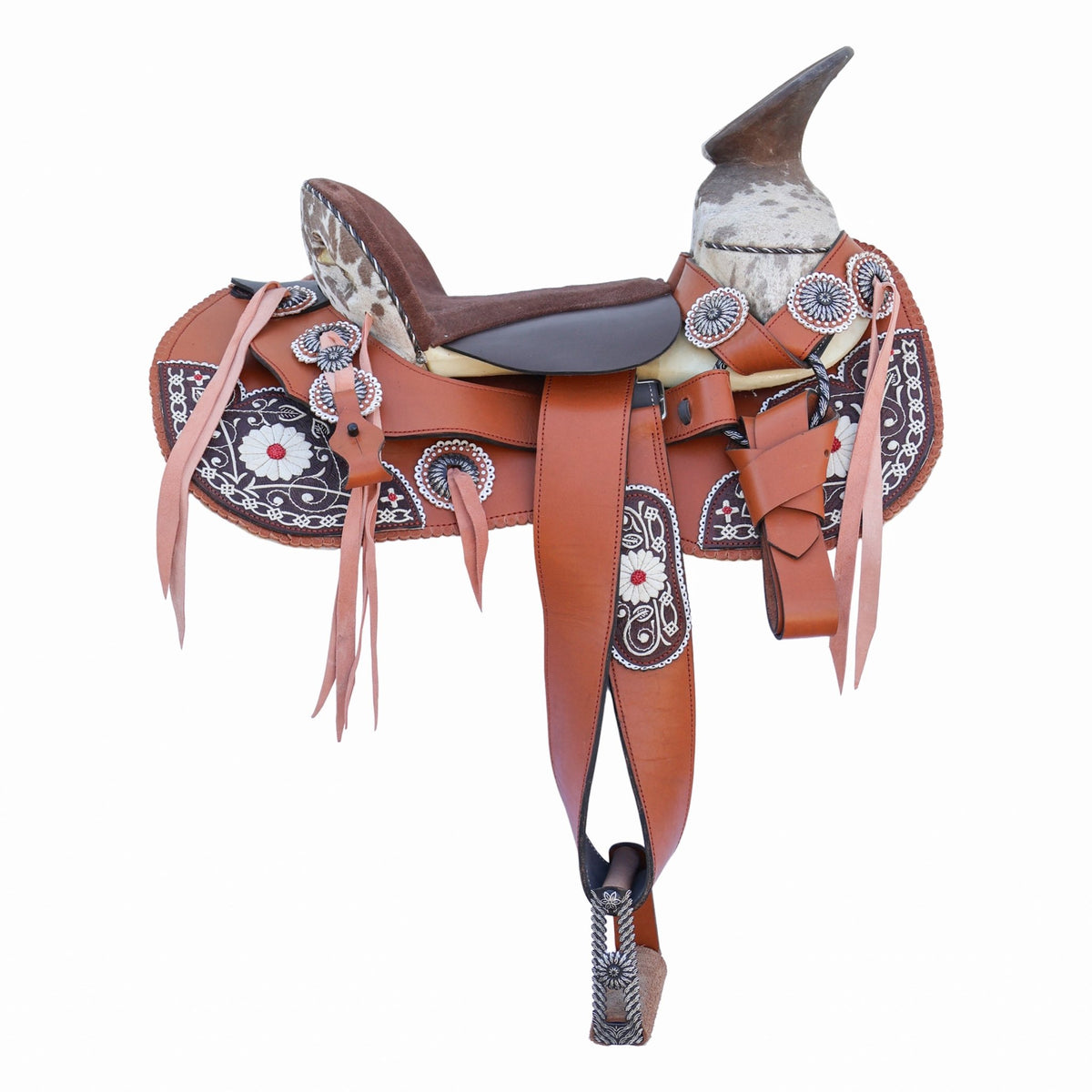 16" Montura Charra Fina Piteada Completa (Pita) Herraje Negro - M-Royal Saddles - Charro Saddles/Monturas