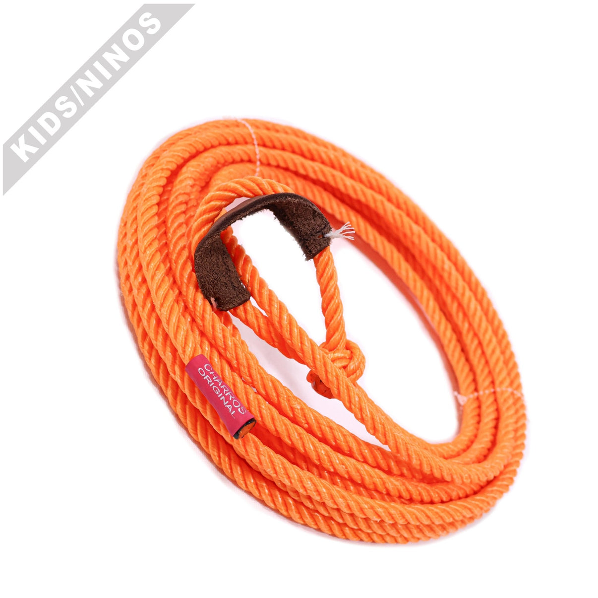 26FT (8M) Kids/Nino Orange Trick Charro Rope Soga Florear - M - Royal Saddles - Ropes/Sogas