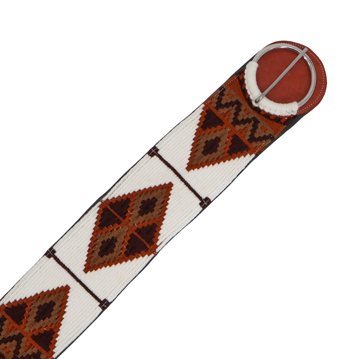 33” Brown Fino Charro Cinch Braided Cincho Neoprene | Premium Cinchos Para Caballo - M-Royal Saddles - Charro Cinchos