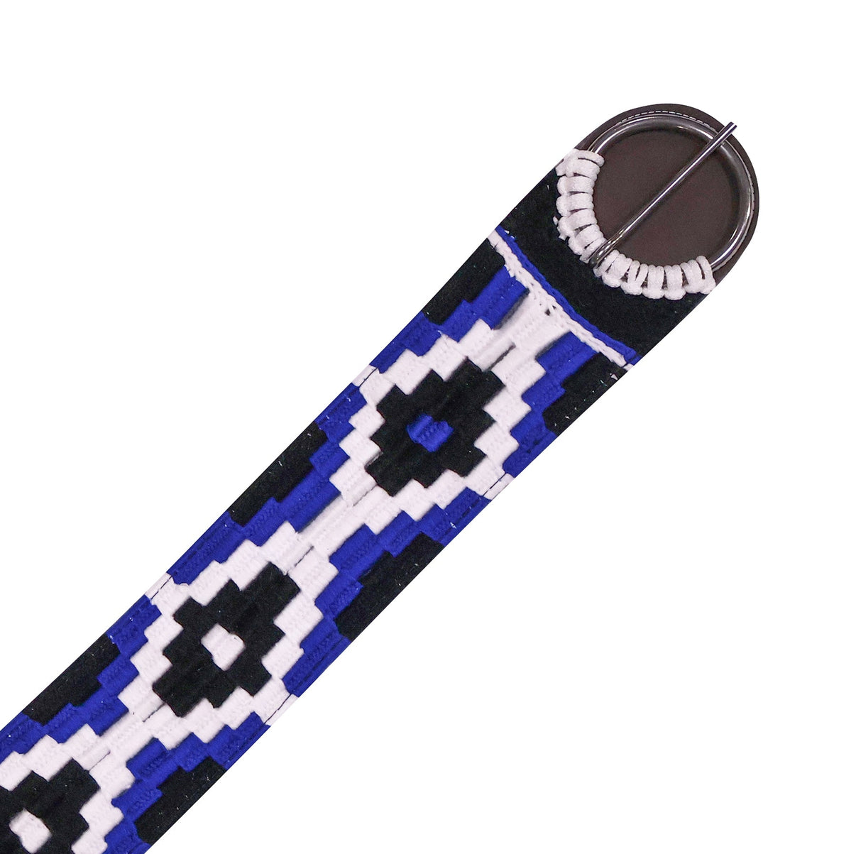 33.5" Blue Charro Stainless Steel Buckles Cincho Horse Cinch - M-Royal Saddles - Charro Cinchos