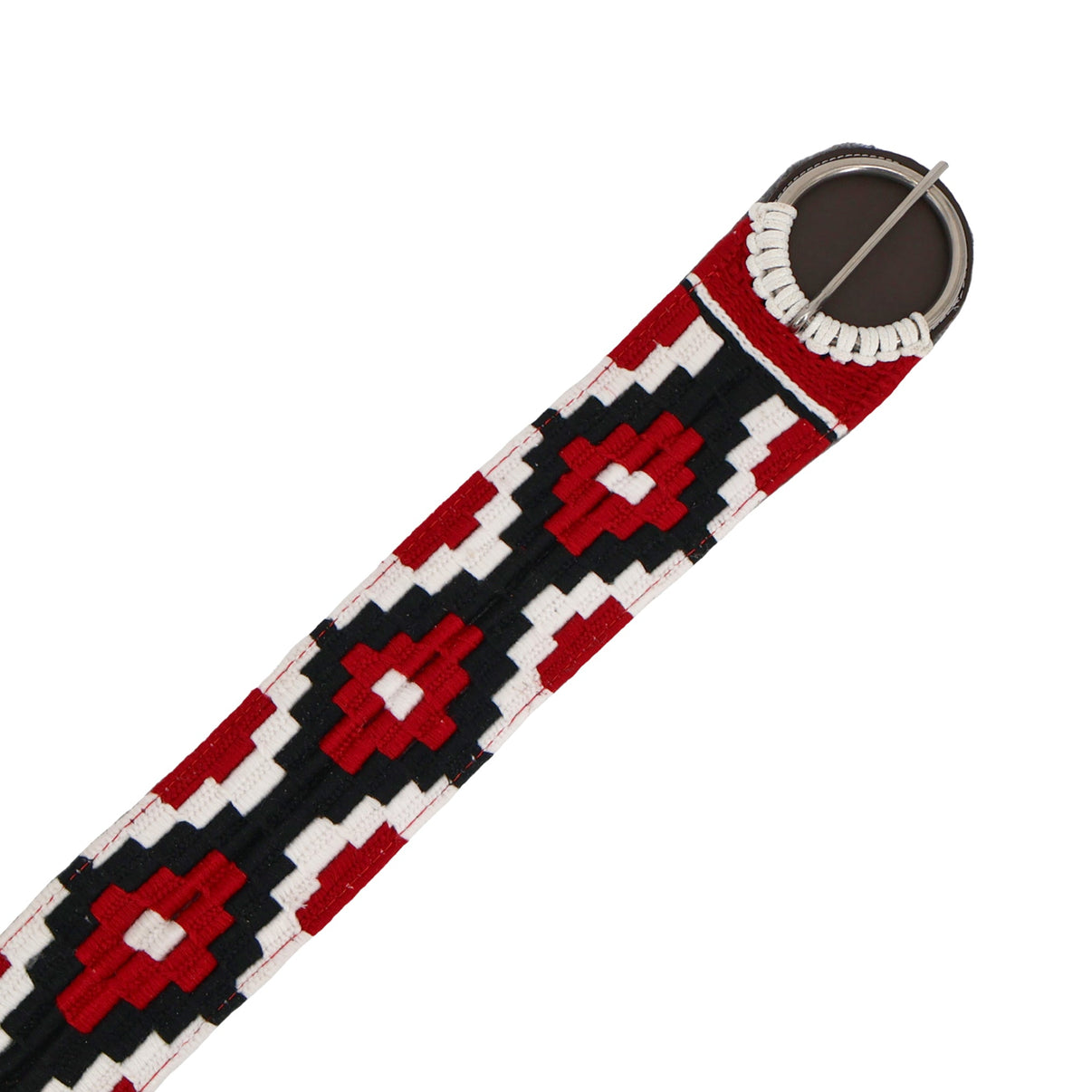 34" Charro Black Rojo Cincho Stainless Steel Buckles Horse Cinch - M-Royal Saddles - Charro Cinchos