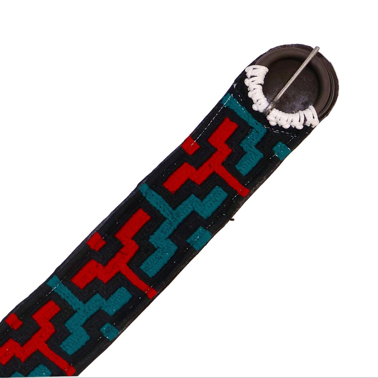 34" Teal Red Cincho Caballo Mexican Cinch Saddle - M - Royal Saddles - Charro Cinchos