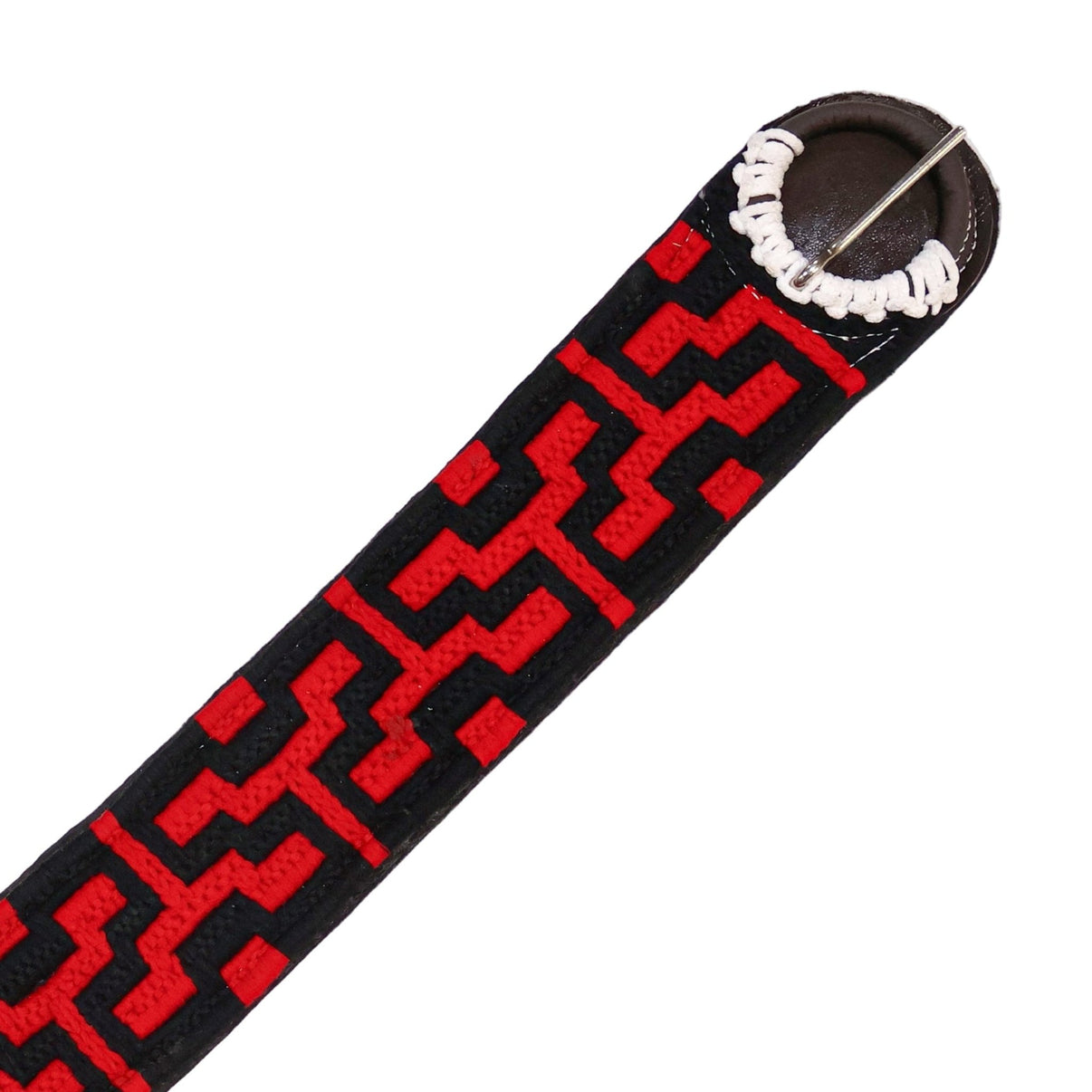 34.5” Red Charro Greca Cincho Fino Horse Cinch - M - Royal Saddles - Charro Cinchos