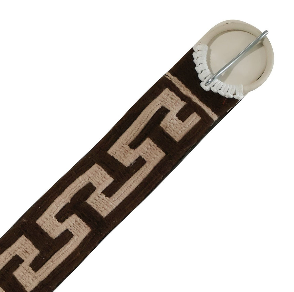 35" Brown Braided Horse Cinch Cincho Cafe - M - Royal Saddles - Charro Cinchos