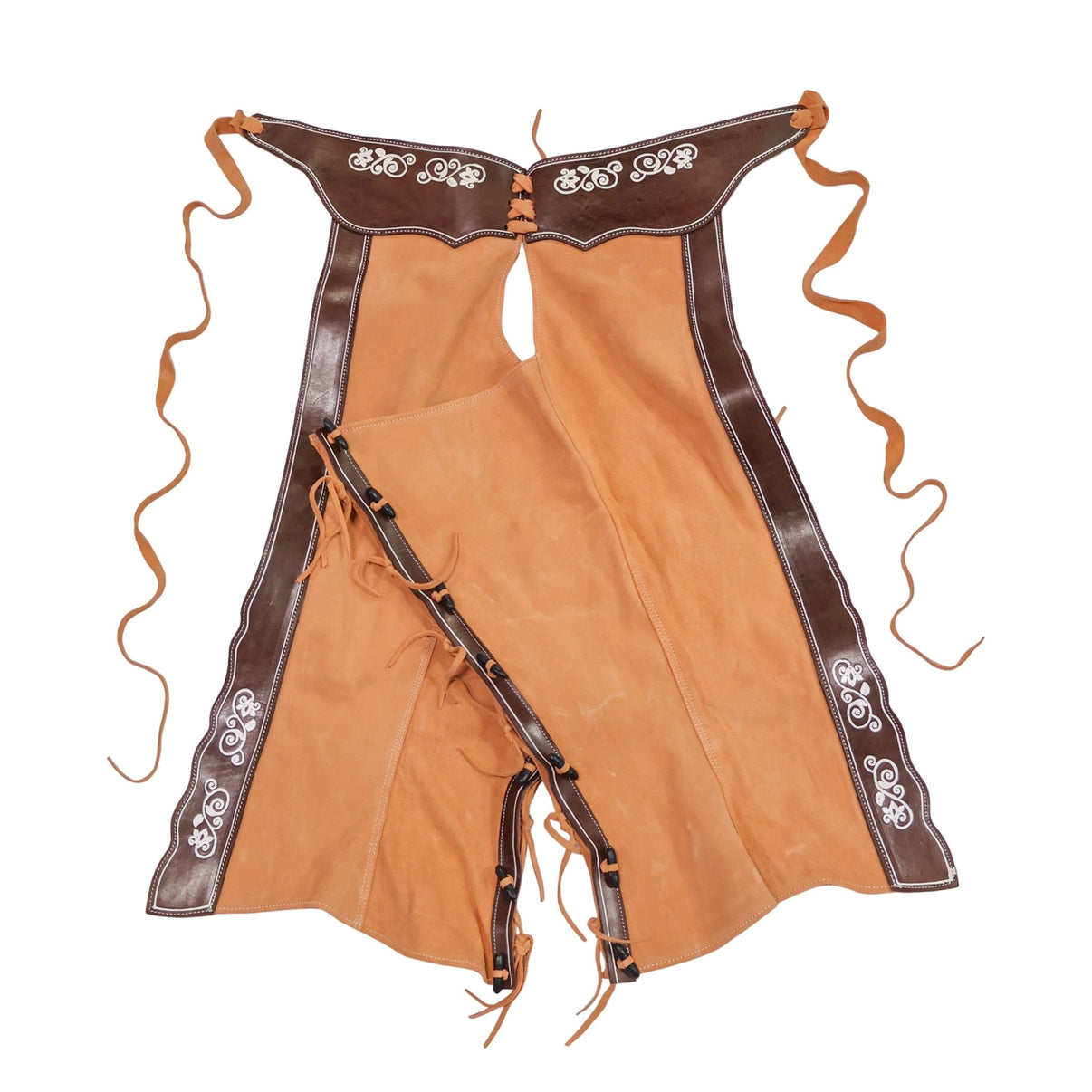 36" Chaparreras Pintada Flor Charro Leather Chaps - M-Royal Saddles - Charro Polainas/Chaps