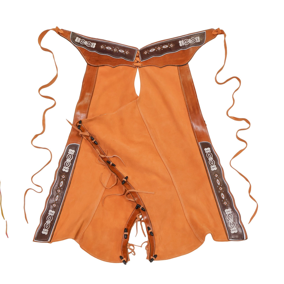 36" Charros Fina Pintada Resacada Chaparreras Gamuza Chaps - M - Royal Saddles - Charro Polainas/Chaps