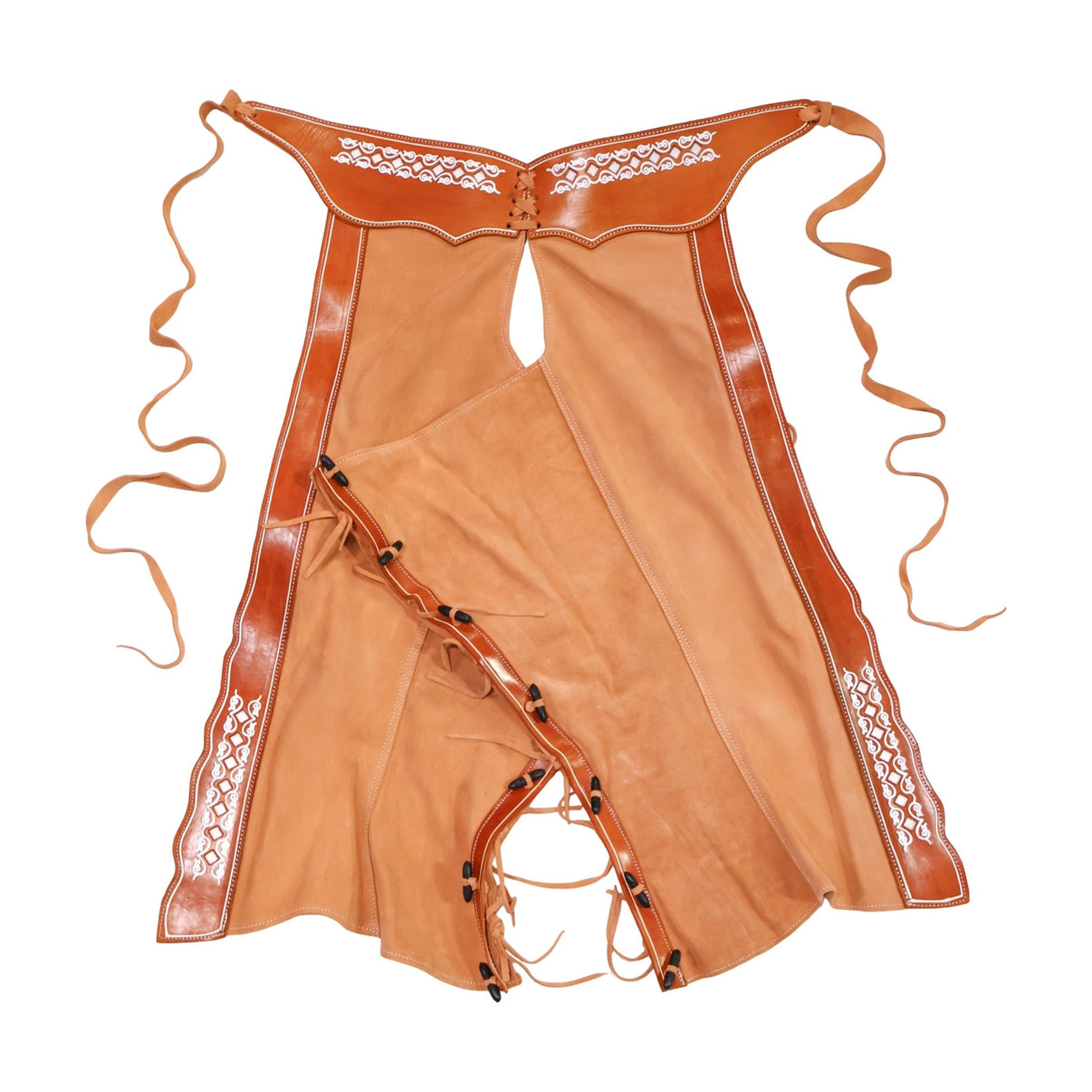36" Charros Resacada Leather Chaps Chaparreras Gamuza - M-Royal Saddles - Charro Polainas/Chaps