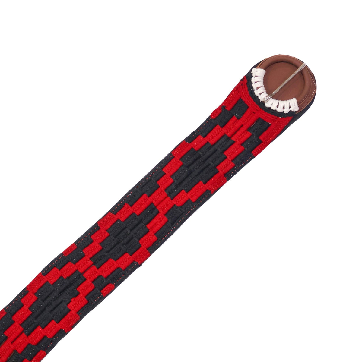 36" Cincho Charro Red Black Diamond Pattern Horse Cinch - M-Royal Saddles - Charro Cinchos