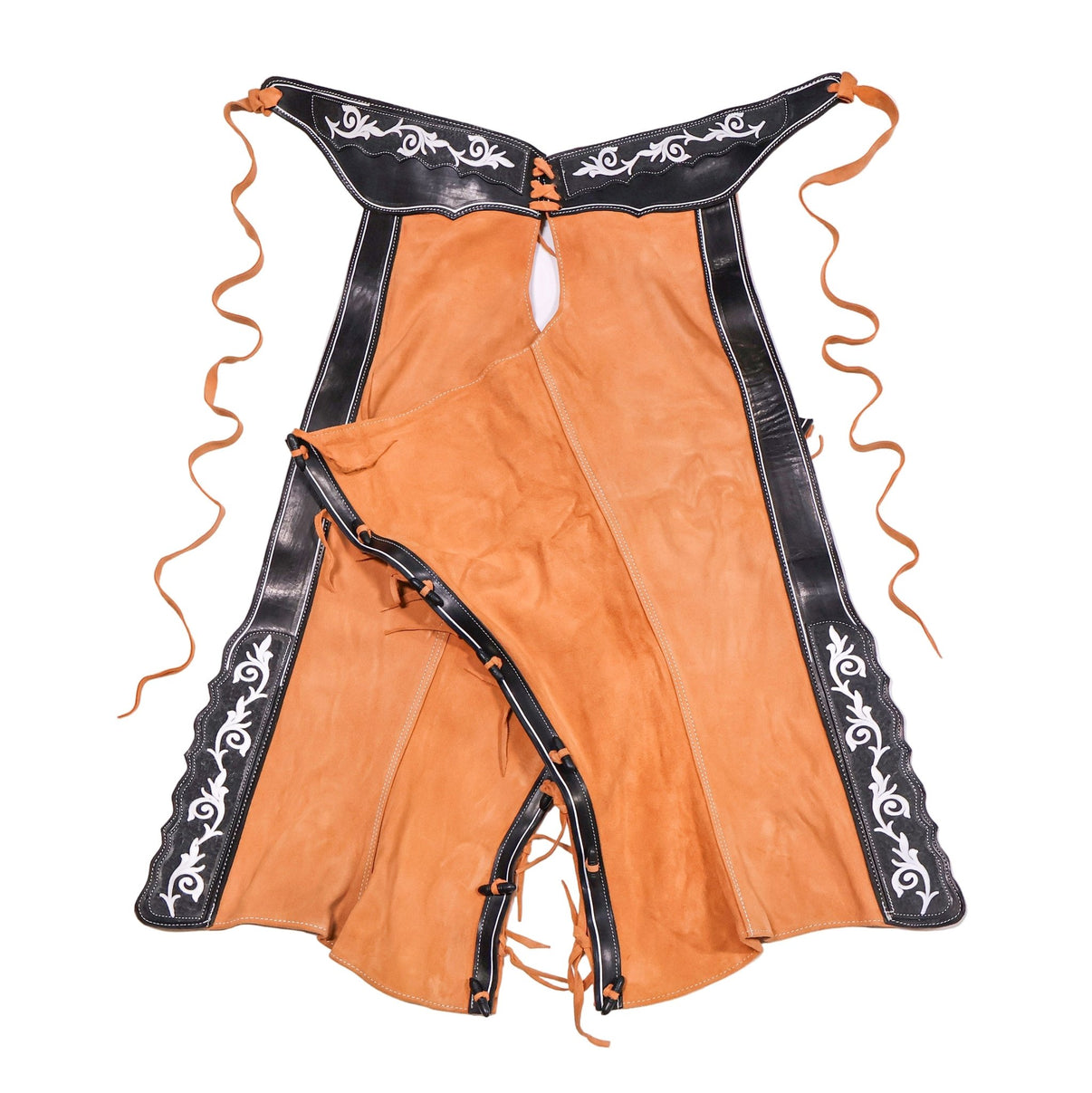 36" Fina Chaparreras Gamuza Charros Floral Chaps - M - Royal Saddles - Charro Polainas/Chaps