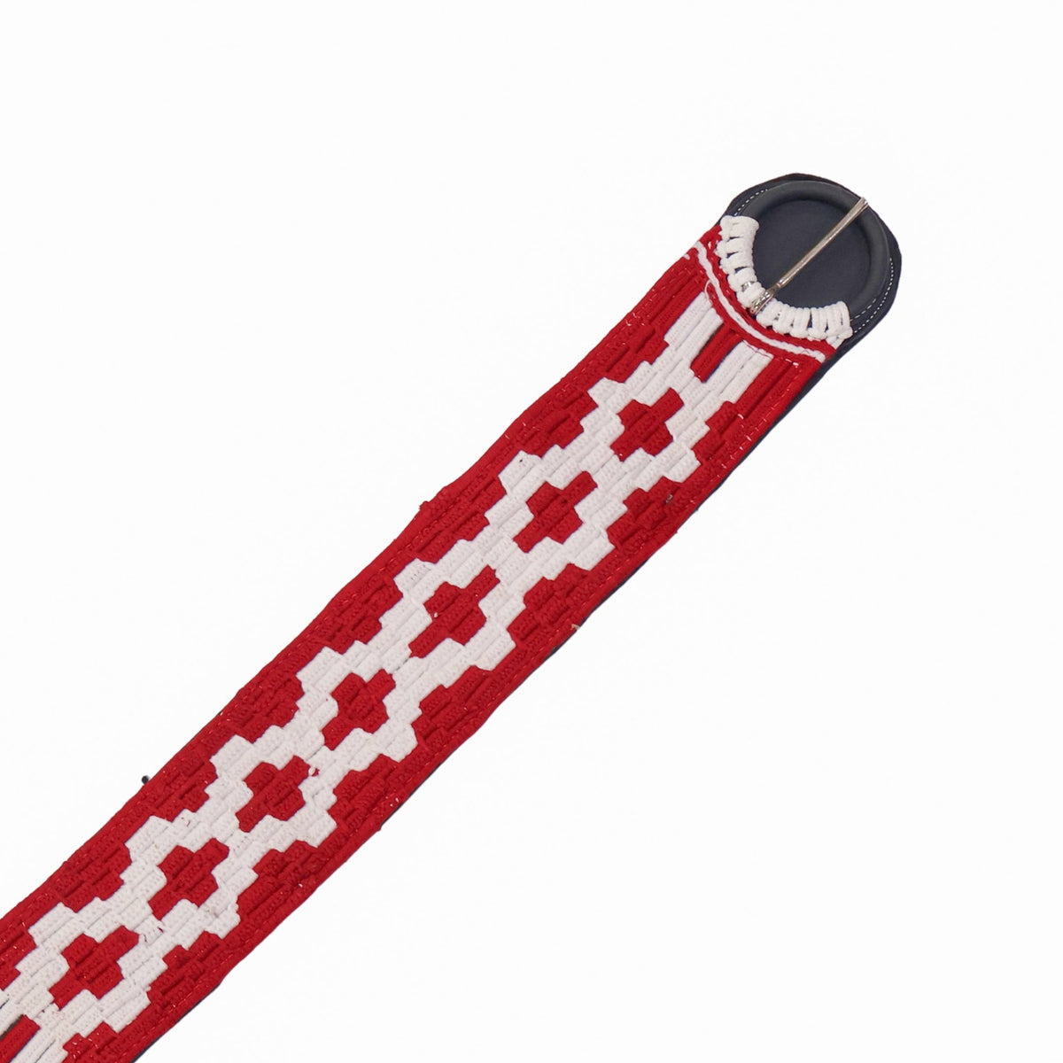 36" Red White Aztec-Style Charro Cincho, Mexican Saddle Girth - M-Royal Saddles - Charro Cinchos