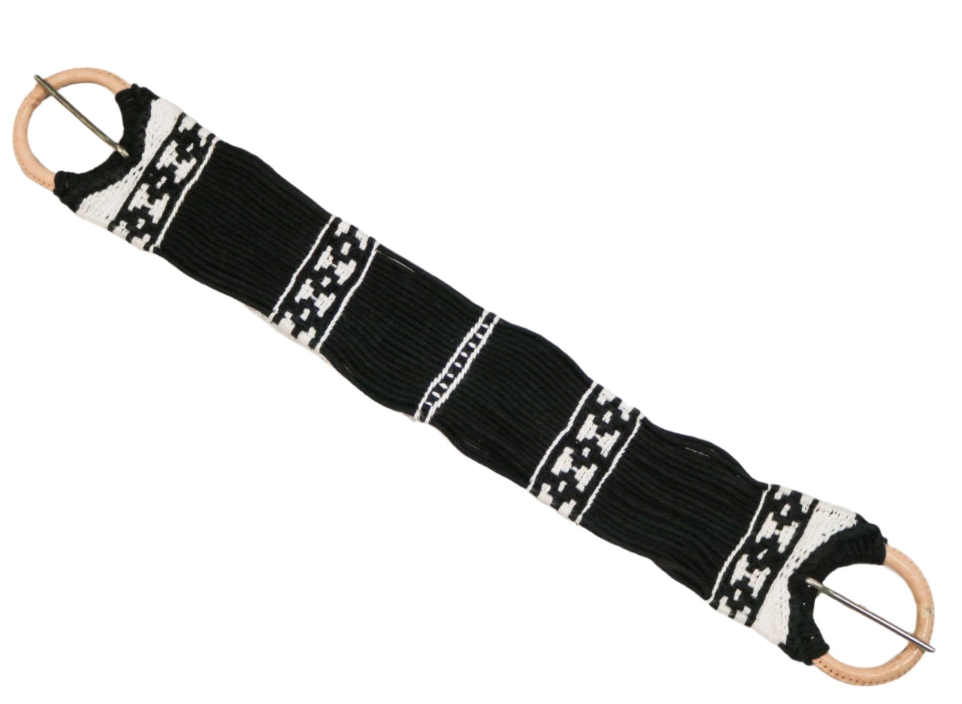Selle Charro/cincho Pour Cheval - 34 Pouces - Blanc Et Noir - Fabrication Mexique