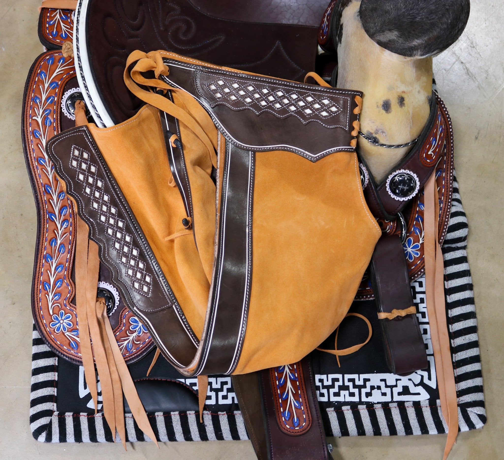 Chaps Courts Western – Polainas Charras – Neuf – Fabriqué Au Mexique