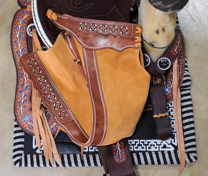 Charro Brown Polainas Espanolas Para Montar Leather Half Chaps main image 1