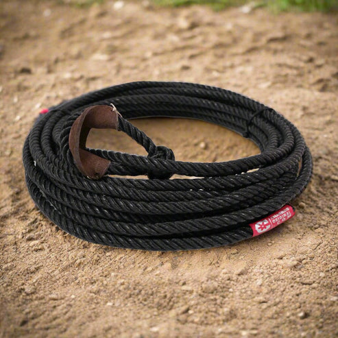 LIMITED - 28ft Black Charro Soga Para Florear Trick Rope - M-Royal Saddles