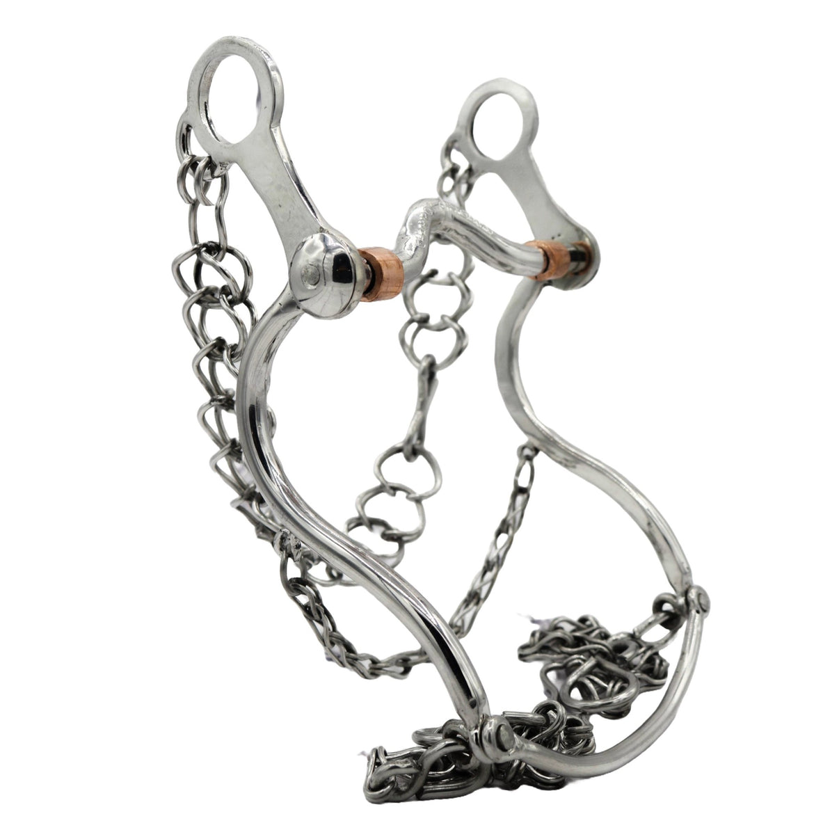 4 7/8" Charro Horse Bit Freno Acero Con Cobre - M - Royal Saddles - Charro Bits/Frenos