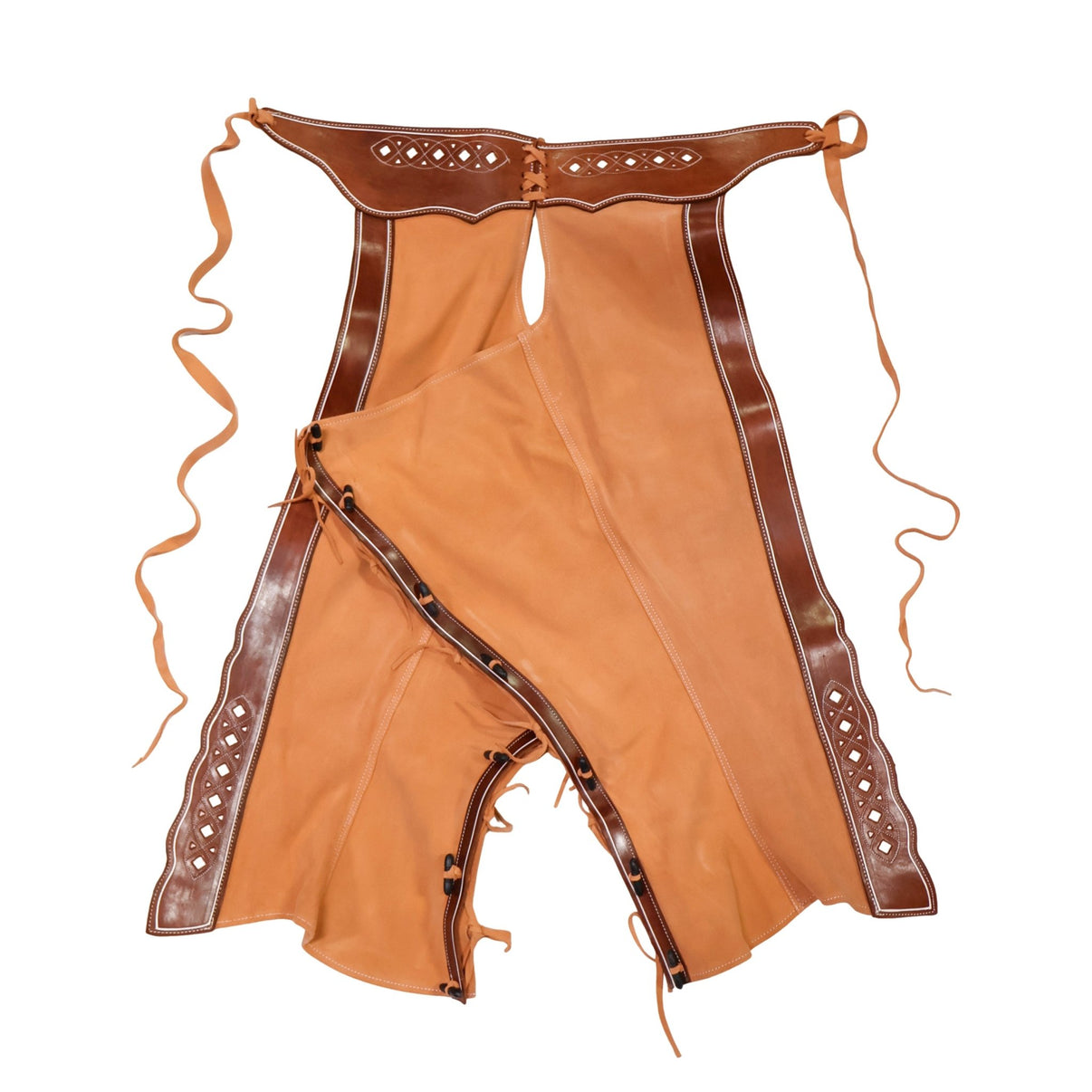 42" Charros Trebol Chaparreras Charras De Gamuza Chaps - M-Royal Saddles - Charro Polainas/Chaps