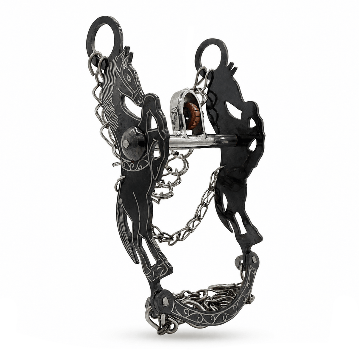 5 1/8 " Freno Charro Horse Black Charro Bit - M-Royal Saddles - Charro Bits/Frenos
